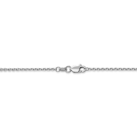 1.4mm, 14k White Gold, Diamond Cut Cable Chain Necklace, 20 Inch - Picture 4 of 8